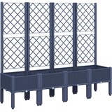  Vrtna sadilica s rešetkom plava siva 160 x 40 x 142 cm PP | Eponuda.com