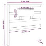  Posteljno vzglavje črno 95,5x4x100 cm trdna borovina, (20685178) | Shoptok.si
