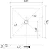 Astral lithos tuš kada 90x90 - liveni mermer crna | Eponuda.com