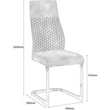 XORA nihajni stol, tekstil, kovina barve kroma, siva | Shoptok.si
