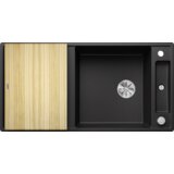 Blanco pomivalno korito AXIA III XL 6 S InFino SILGRANIT lesena deska, z daljin. prim. - GRAFIT | Shoptok.si