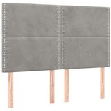  Okvir za krevet s uzglavljem svjetlosivi 140x190 cm baršunasti | shoptok.hr