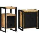 vidaXL Set namještaja za kupaonicu 2 pcs Smeđa Čvrsto grubo drvo manga | shoptok.hr