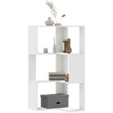 vidaXL Kotna knjižna omara 3-nadstropna bela 50x50x102 cm Cene