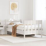 Maison Chic Posteljni okvir - Enojna postelja - Postelja za odrasle brez vzmetnice bel 100x200 cm trdna borovina-J6883, (21760249) | Shoptok.si