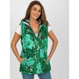 Fashion Hunters Green women's down vest with hood Cene
