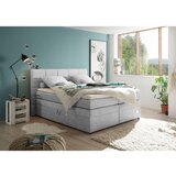 MID.YOU POSTELJA BOXSPRING 180 cm x 200 cm , tekstil srebrne barve | Shoptok.si