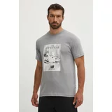 New Balance Bombažna kratka majica moška, siva barva, MT41595YST