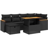  The Living Store Vrtna sedežna garnitura 7-delna z blazinami črn poli ratan - Vrtna Sedežna Garniture, (21464257) | Shoptok.si