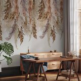  Foto tapeta - Minimalist boho landscape - dangling leaves in beige colours 500x350 | shoptok.hr