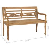  Klupa Batavia s jastukom s uzorkom lišća 150 cm od tikovine | shoptok.hr