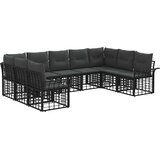 Set vanjskih sofa s jastukom 9 pcs Crna i tamno siva Poliester | shoptok.hr