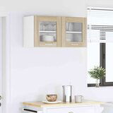 vidaXL Viseča omarica Riga Sonoma hrast in bela 80 x 31 x 40 cm | Shoptok.si