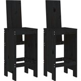vidaXL barski stolci 2 kom crni 40 x 42 x 120 cm od masivne borovine | shoptok.hr