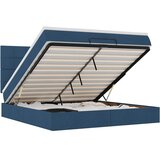  Otomanski krevet s madracem i LED plavi 180x200cm od tkanine | shoptok.hr