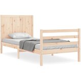 Maison Chic Posteljni okvir - Enojna postelja - Postelja za odrasle z vzglavjem 100x200 cm trden les-J9254, (21771664) | Shoptok.si