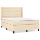  Krevet s oprugama i madracem krem 140x200 cm od tkanine | shoptok.hr