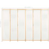 Sobna pregrada sa 6 panela od tkanine 240 x 170 x 4 cm krem | Eponuda.ba