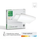  LED plafonjera Green Tech 18W, 3CCT, 28x28cm, IP54, bijela Cijene