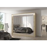 ADRK Drsna omara z ogledalom in LED lujo CHESTER 250 - SONOMA-SONOMA HRAST | Shoptok.si