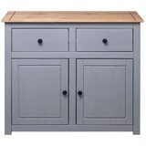 vidaXL komoda siva 93x40x80 cm trdna borovina Panama Range | Shoptok.si