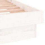  LED Okvir za krevet bijeli 140 x 200 cm od masivnog drva | shoptok.hr