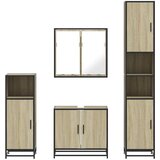 4-dijelni set kupaonskog namještaja boja hrasta sonome drveni | shoptok.hr