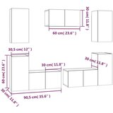  7-dijelni set TV ormarića boja dimljenog hrasta drveni | shoptok.hr
