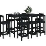  The Living Store Barska garnitura 9-delna črna trdna borovina - Barska Garnitura, (21449138) | Shoptok.si