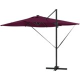  Cantilever Roma suncobran s LED svjetlima u Bordeaux crvenoj boji 286 x 285 x 270 cm aluminijski. | shoptok.hr