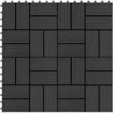  Pločice za decking 11 kom. Crna 30 x 30 cm WPC | shoptok.hr