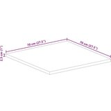 vidaXL Mizna plošča 70x70x2,5 cm kvadratna trden predelan les | Shoptok.si