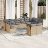 vidaXL 12-dijelni set vrtnih sofa od poliratana s jastucima bež | shoptok.hr