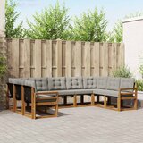  Set vanjskih sofa 9 kom. Prirodna i svijetlo siva Smeđa 304 x 190 x 73 cm | shoptok.hr