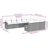  10-dijelni set vrtnih sofa s jastucima bež od poliratana | shoptok.hr