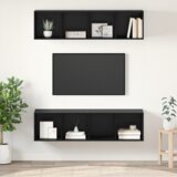 vidaXL Komplet TV omaric 2 pcs Črni hrast 37 x 37 x 142.5 cm u