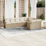vidaXL 9-dijelni set vrtnih sofa s jastucima bež od poliratana | shoptok.hr