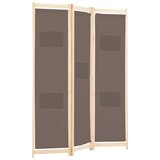 Sobna pregrada s 3 panela od tkanine 120 x 170 x 4 cm smeđa | Eponuda.com