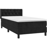Box spring postelja z vzmetnico črna 80x200 cm žamet, (20897504) | Shoptok.si