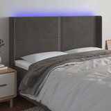  Posteljno vzglavje temno sivo 203x16x118/128 cm žamet, (20739046) | Shoptok.si