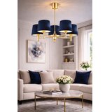 Brilagi Luster MONTE na šipci 5xE27/15W/230V plava/zlatna | Eponuda.com
