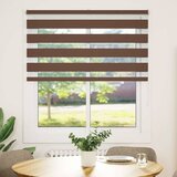 Zebra zavjesa Smeđa 125x100 cm Širina tkanine 120,9 cm Poliester | shoptok.hr