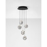 Nova Luce Mat črna kovinska LED zatemnitvena viseča svetilka s senčilom iz akrilnega stekla ø 30 cm Ifos – | Shoptok.si