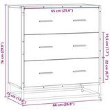 vidaXL Komoda boja hrasta 68x35x76 cm konstruirano drvo i metal | shoptok.hr