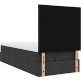  Otomanski okvir kreveta s madraca crni 90x200cm od tkanine | shoptok.hr