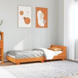  The Living Store Posteljni okvir brez vzmetnice voščeno rjav 90x200 cm borovina - Posteljni Okvir, (21496694) | Shoptok.si