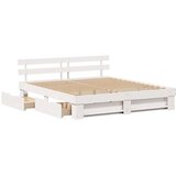  Krevetna konstrukcija Bijelo 200 x 200 cm Čvrsto borovo drvo | shoptok.hr