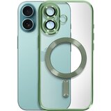 AVIZAR Ohišje MagSafe za iPhone 16 Plus Silikonski kromirani okvir, Temno zelena, (5000014557) | Shoptok.si