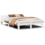 Maison Chic Posteljni okvir - Dvoposteljna postelja - Zakonska postelja brez vzmetnice bel 160x200 cm trdna borovina-J3588, (21774995) | Shoptok.si