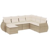 Maison Chic Seti vrtnega pohištva - Vrtna garnitura - Vrtni pohištvo set 7-delna z blazinami bež poli ratan, (21804722) | Shoptok.si